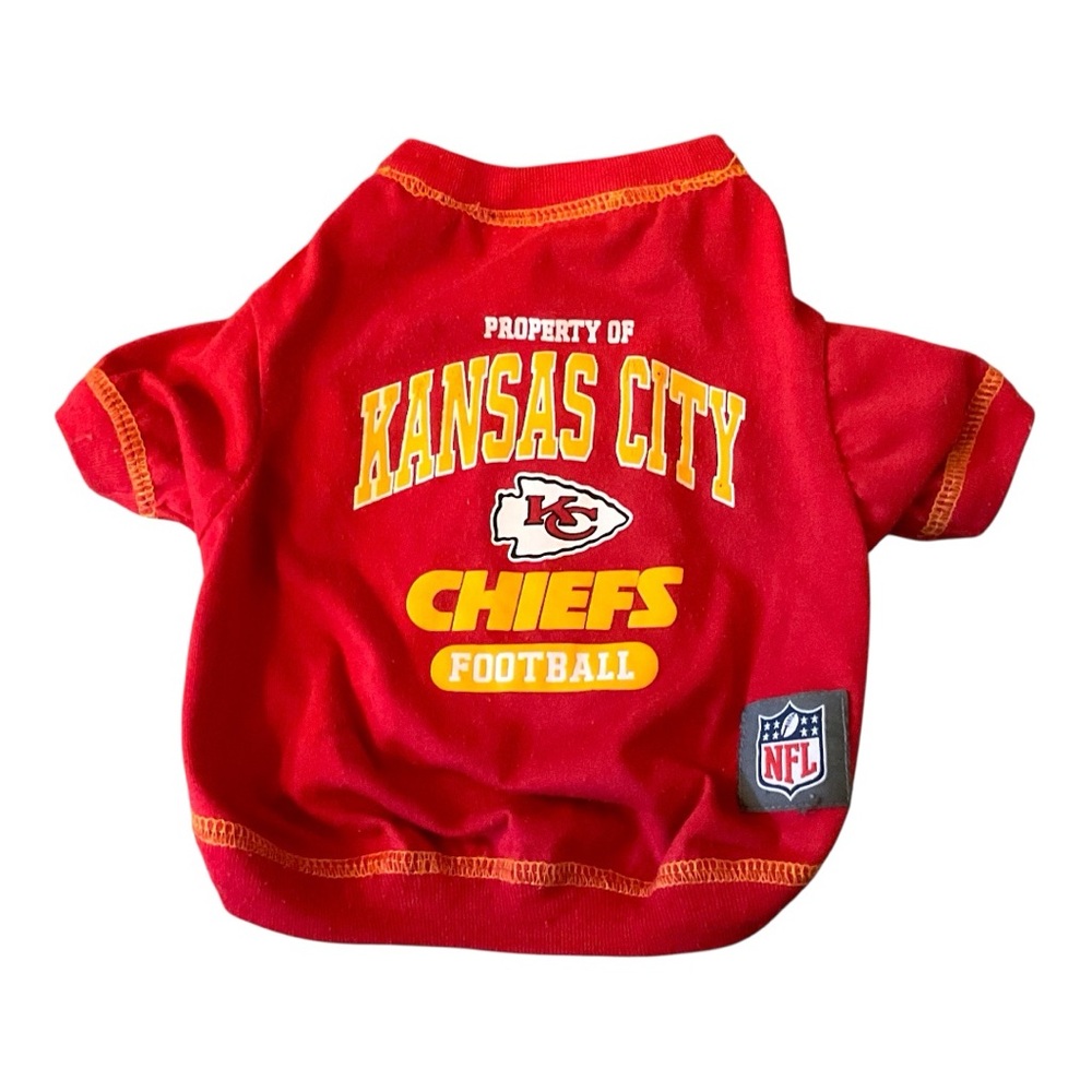 Kansas City Chiefs Red Pet Jersey. Size: Small